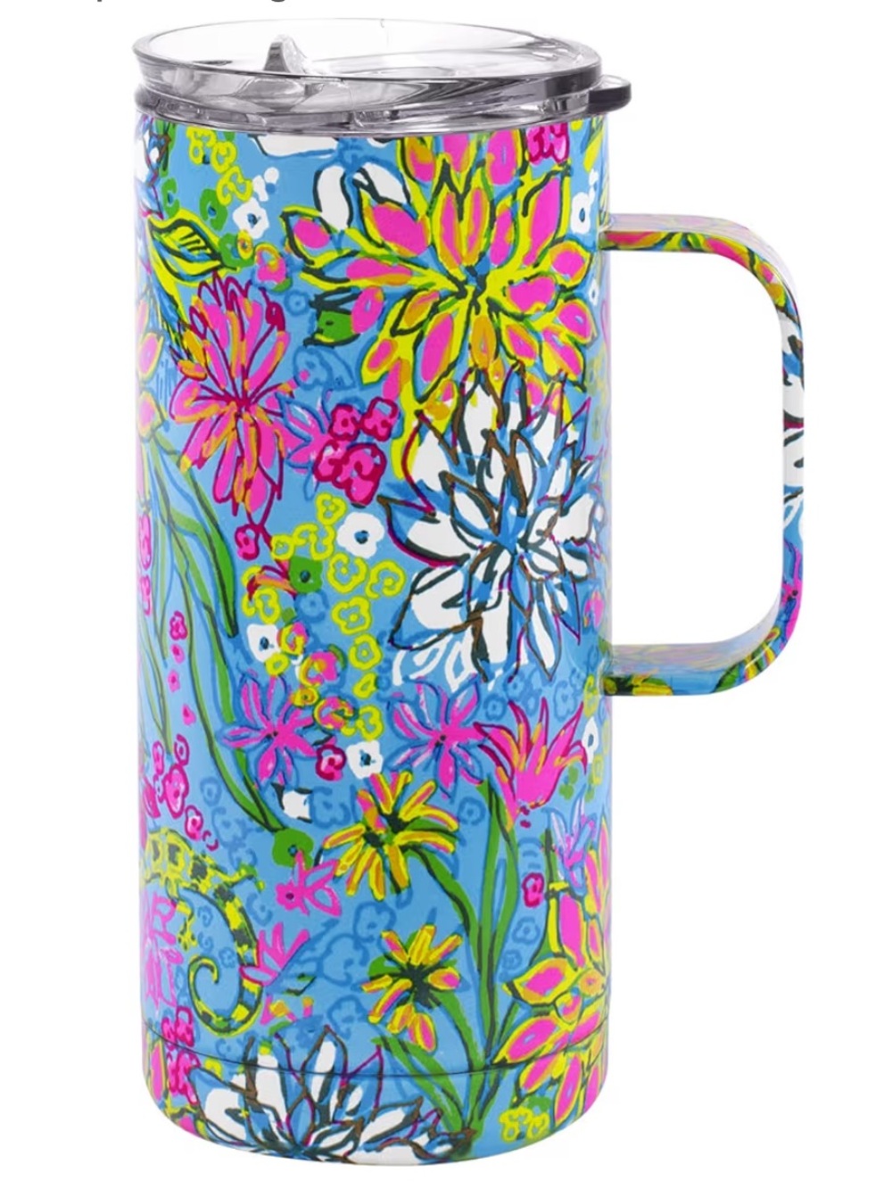 Lily Pulitzer Stainless Steel Travel Mug With Handle 16 Ounces